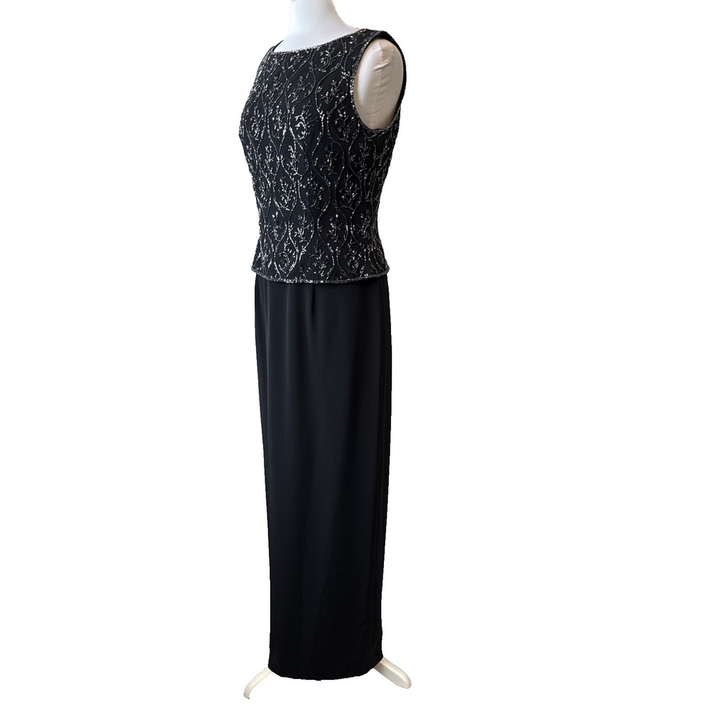 Montage Mon Cheri Mother of the Bride Luxury Black Beaded Formal Gown Dress 12